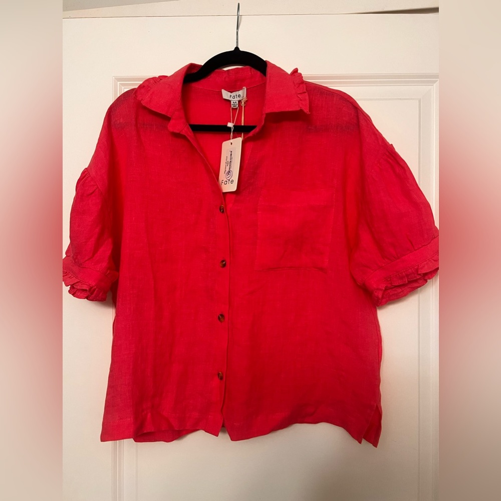 Pink linen top